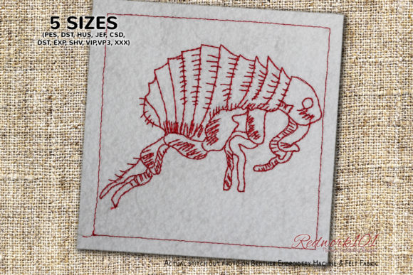 Flea Bluework: A Charming Bug Design for Personalized Gifts