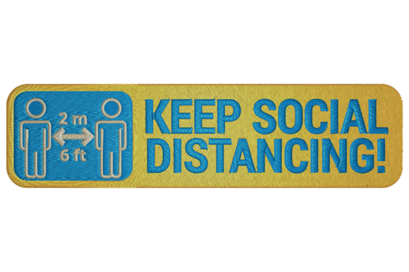 Keep Social Distance Embroidery Design