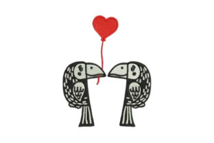 Lover Parrots Embroidery Design