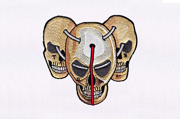 Menacing Skulls Embroidery Design
