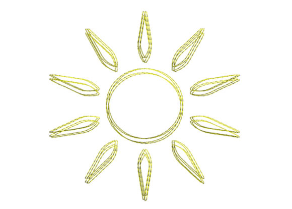 Sun Scribble Stitch: A Warm, Hand-Drawn Summer Embroidery Design